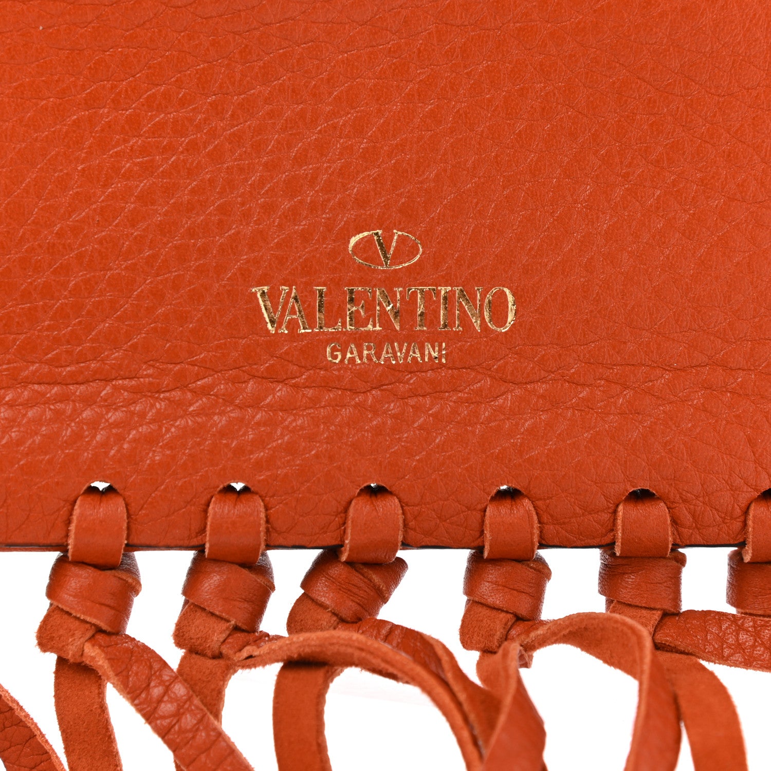Valentino Garavani Calfskin C-Rockee Sagittarius Fringe Clutch Red 7 of 10