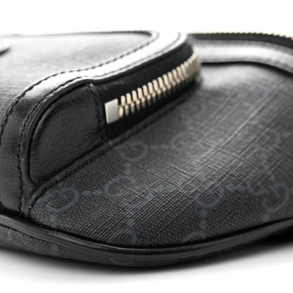 Gucci GG Supreme Monogram Textured Calfskin Retro Interlocking G Belt Bag Black 10 of 10