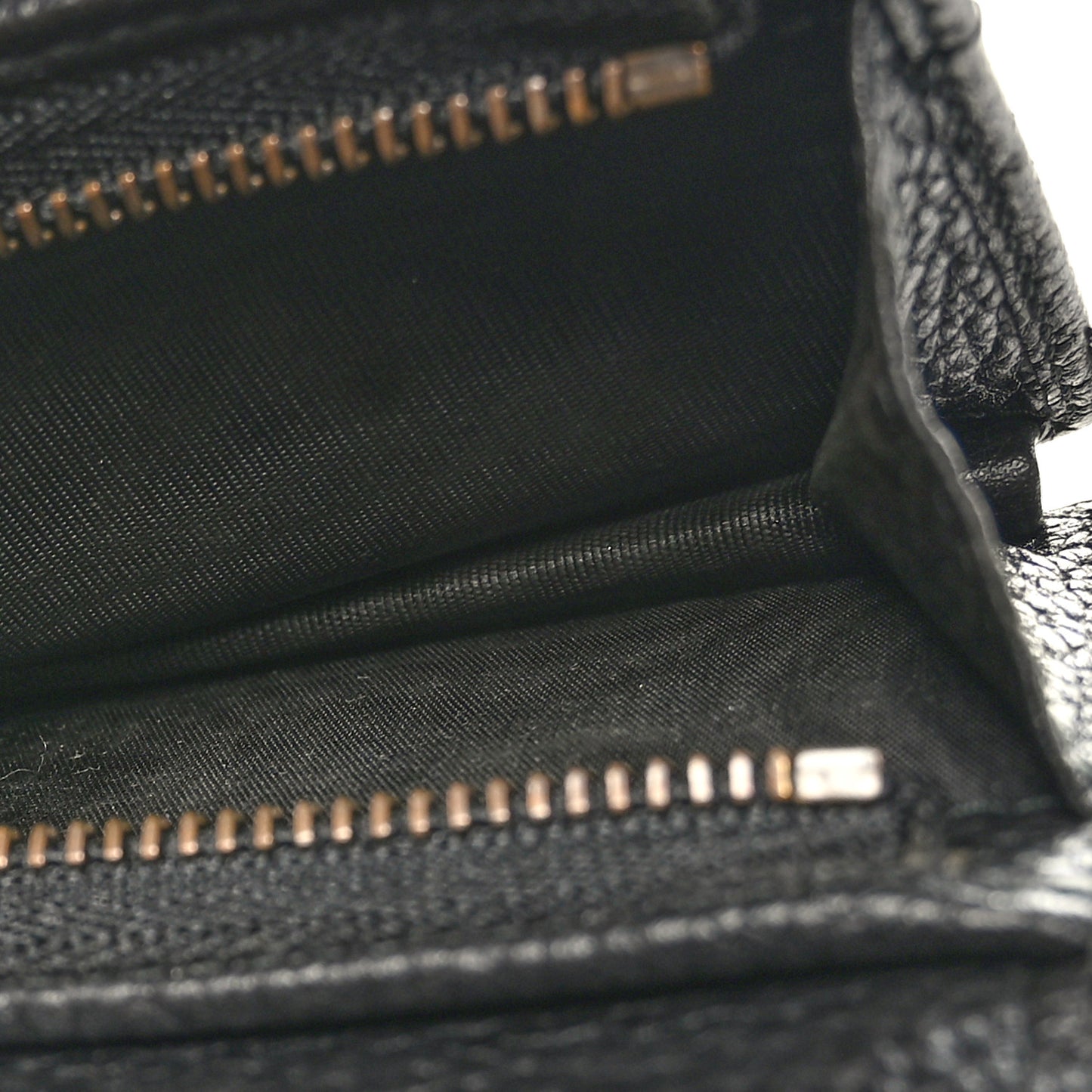 Pebbled Calfskin Animalier Card Case Black