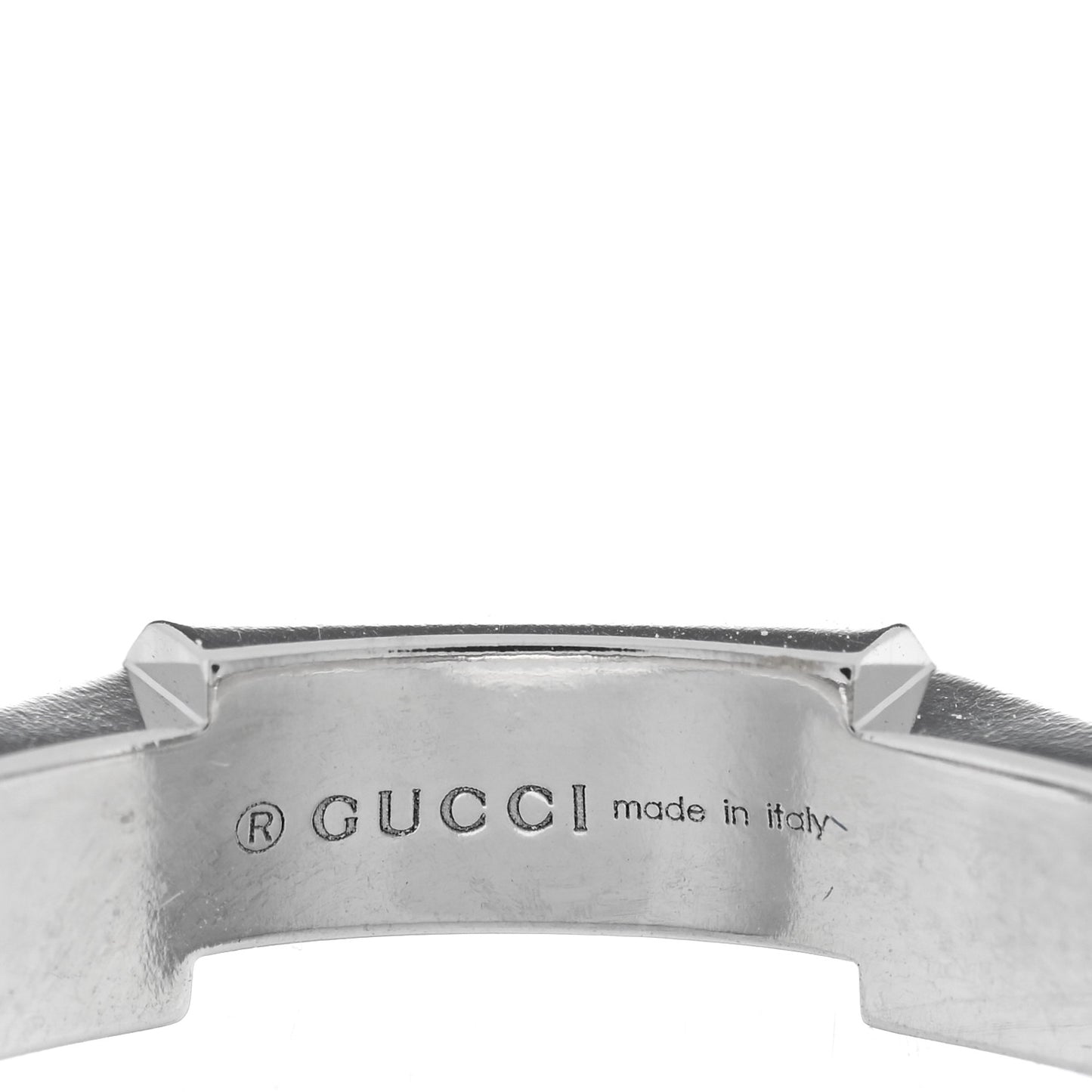 18K White Gold Enamel Diamond Link to Love Ring 54 6.75 Green