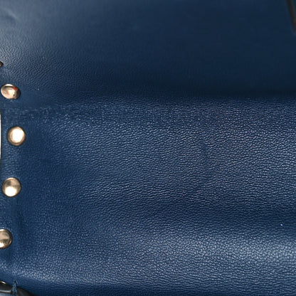 Valentino Garavani Nappa VLTN Print Medium Rockstud Spike Shoulder Bag Pure Blue White 10 of 11