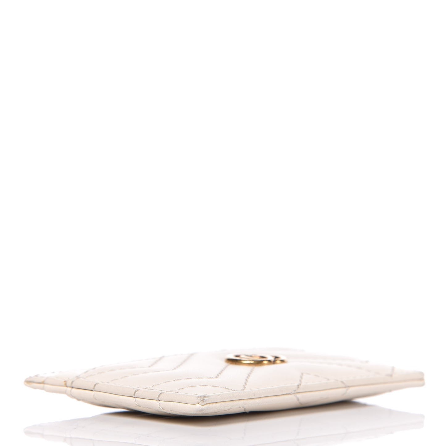 Calfskin Matelasse GG Marmont Card Holder White