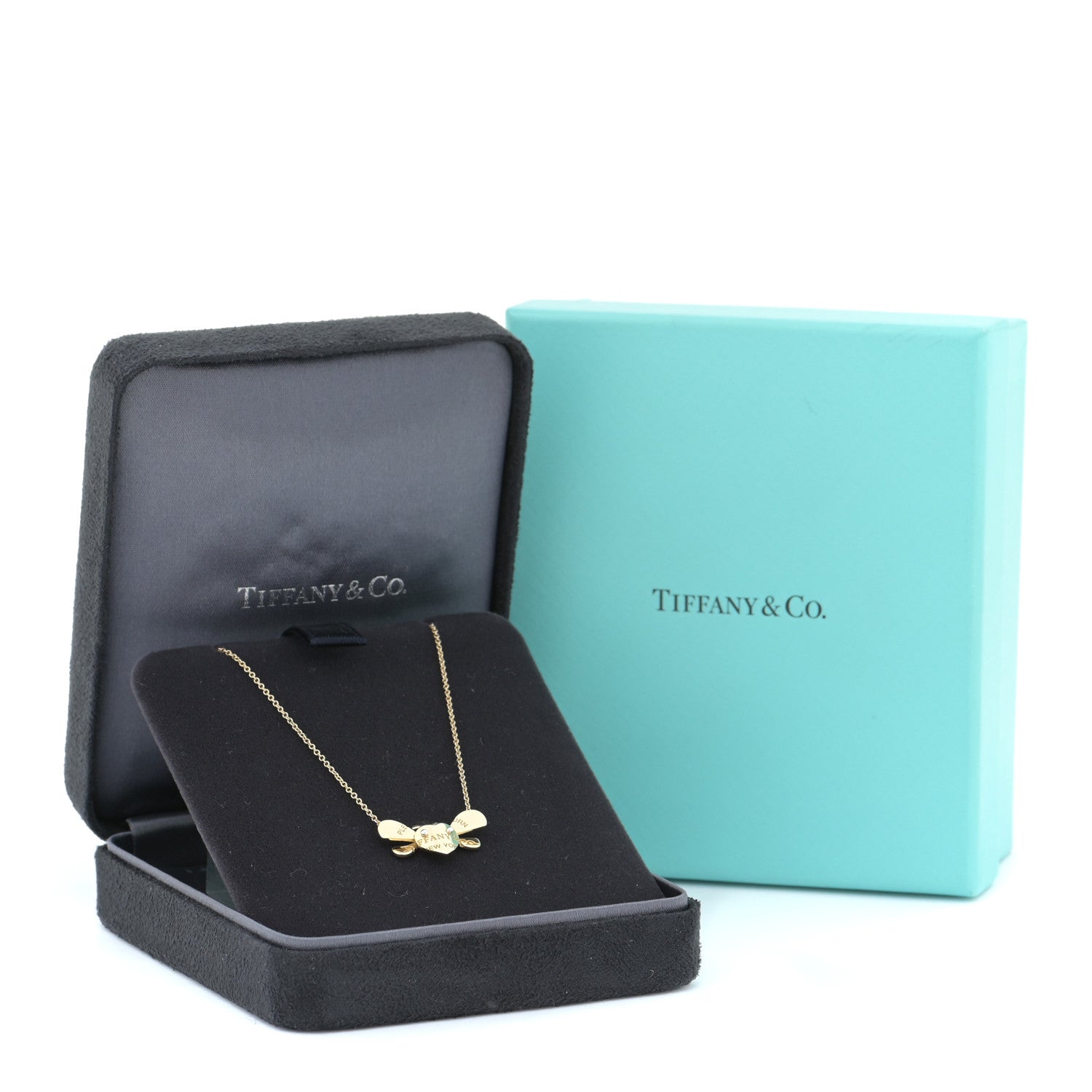 Tiffany 18K Yellow Gold Sterling Silver Return To Tiffany Love Bugs Bee Pendant Necklace 9 of 9