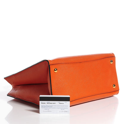Prada Saffiano Small Soft Tote Papaya 6 of 10