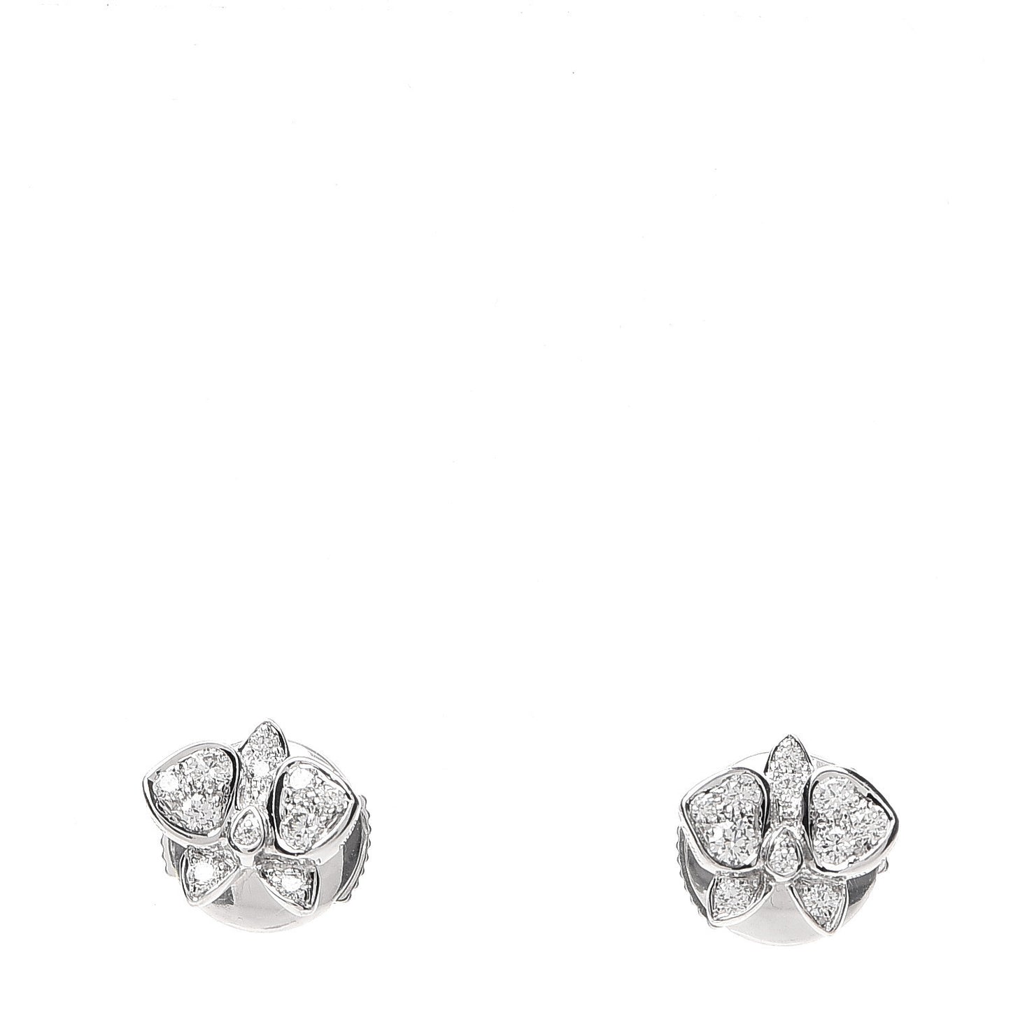 18K White Gold Diamond Caresse D'Orchidees Par Earrings