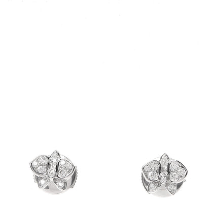 Cartier 18K White Gold Diamond Caresse D'Orchidees Par Earrings 1 of 4