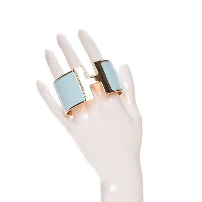 Hermes Enamel Extra Wide Clic Clac H Bracelet GM Bleu Glacier 2 of 7