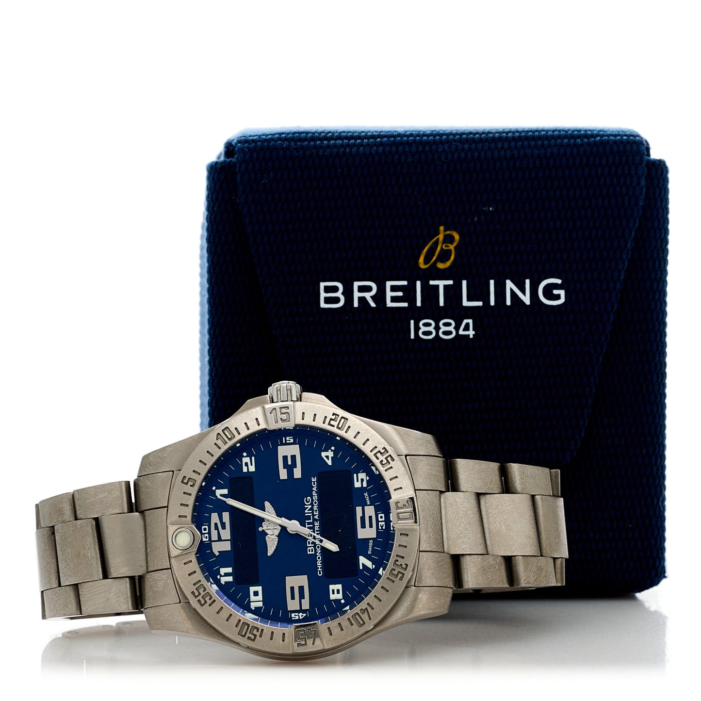 Titanium 43mm Aerospace EVO Quartz Watch Blue E79363