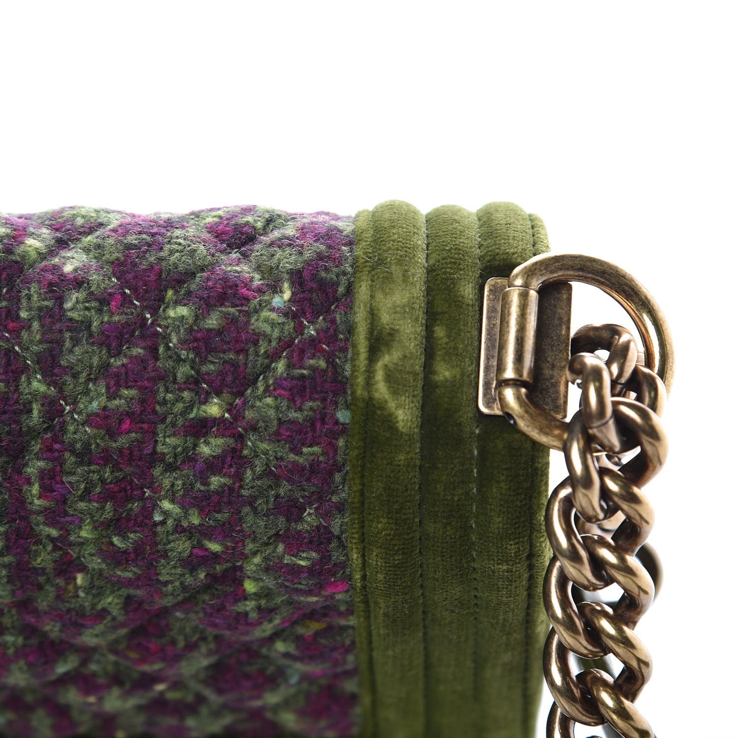 Velvet Tweed Small Boy Flap Green