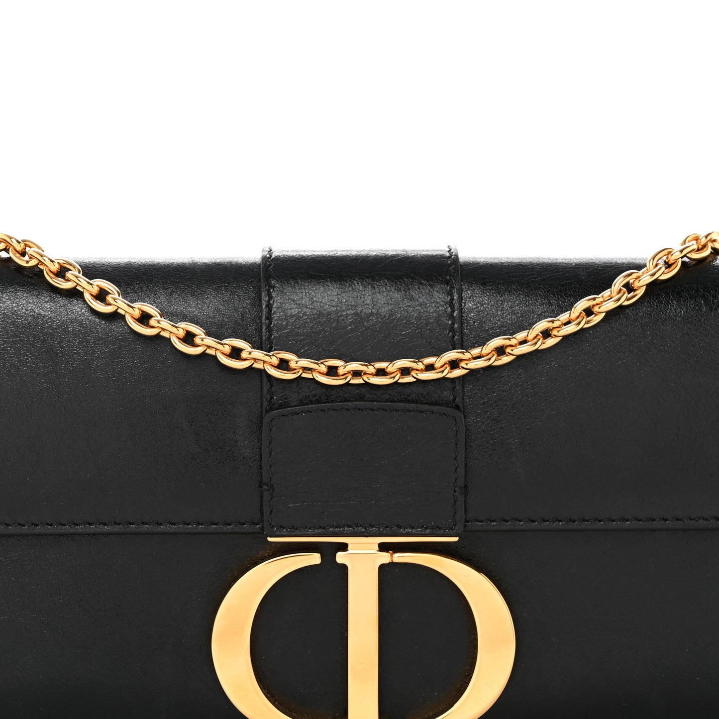 Crinkled Lambskin 30 Montaigne Clutch Black