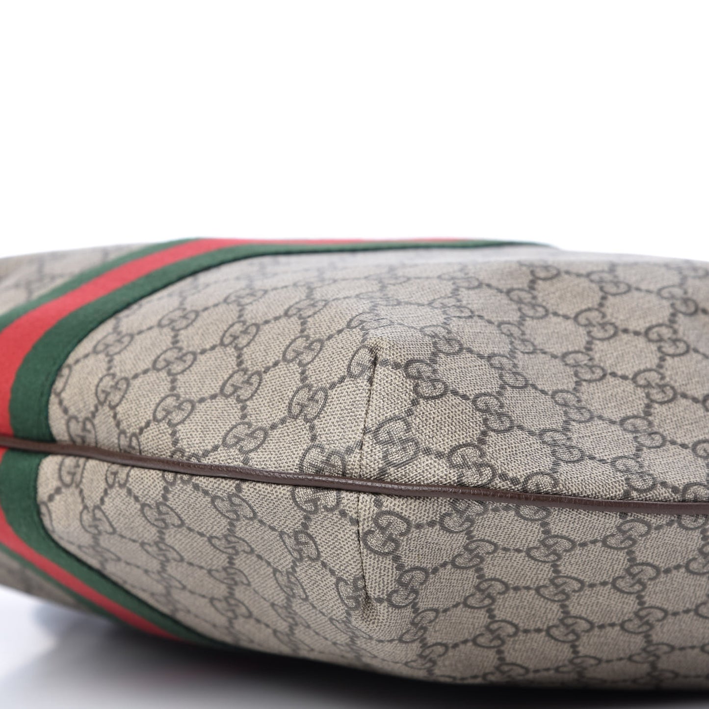 GG Supreme Monogram Web Ophidia Half Moon Hobo Brown