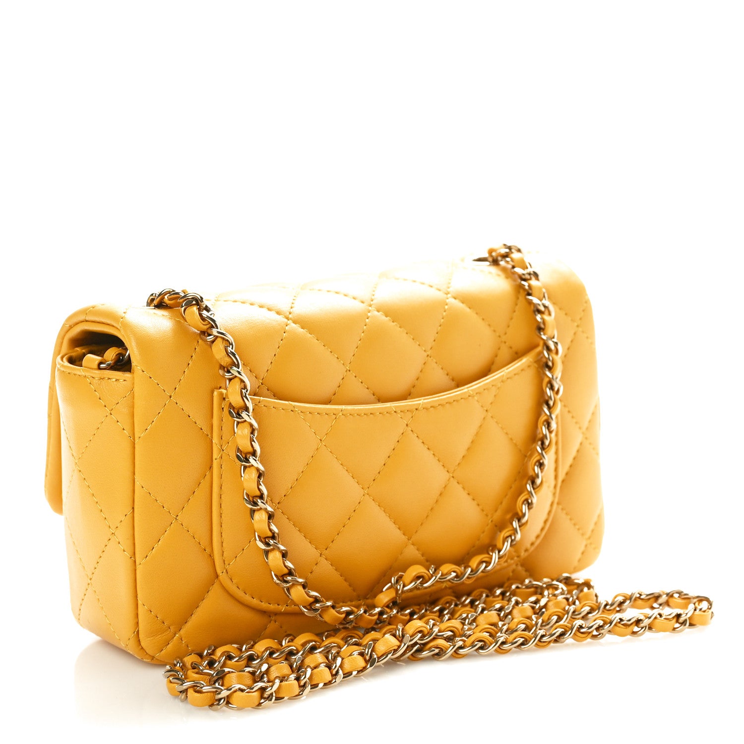 Chanel Lambskin Quilted Extra Mini Flap Bag Yellow 3 of 10