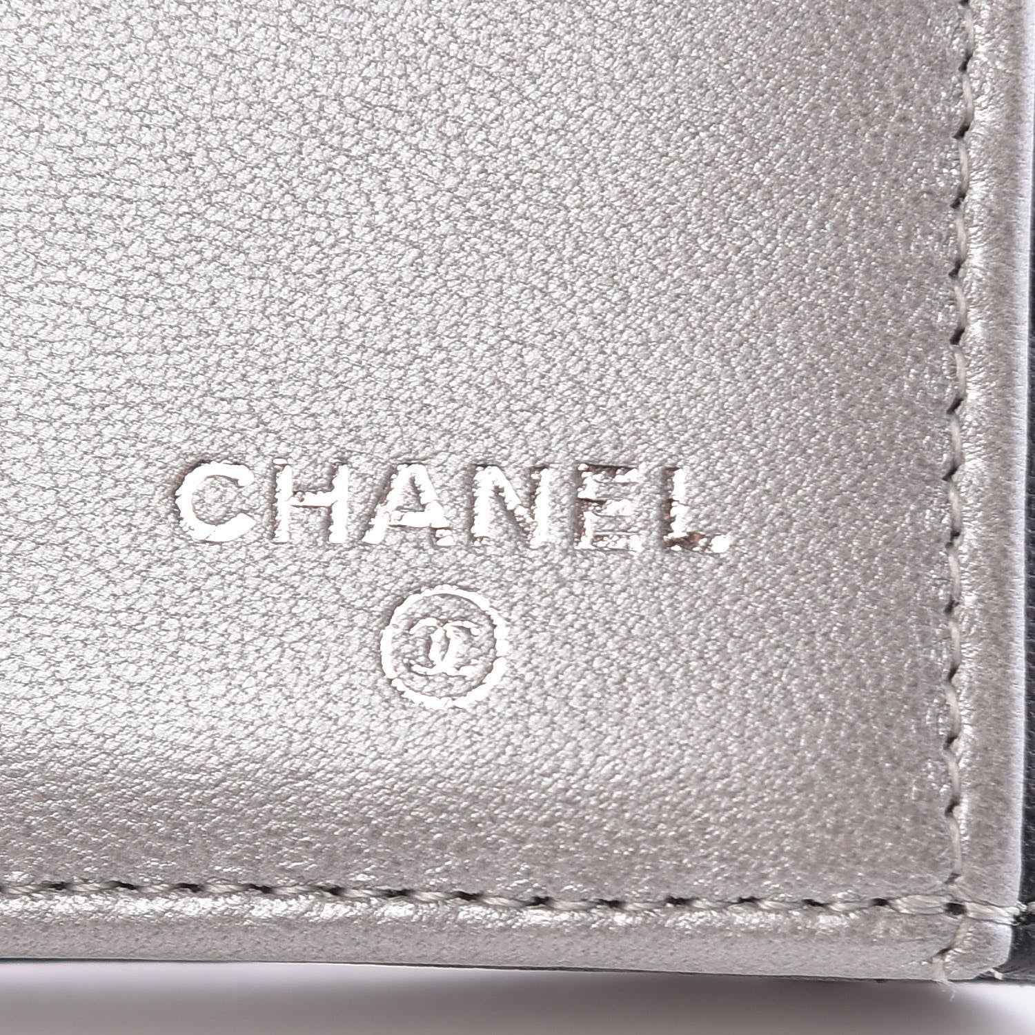 Chanel Lambskin Camellia Embossed Long Double Wallet Black 6 of 9