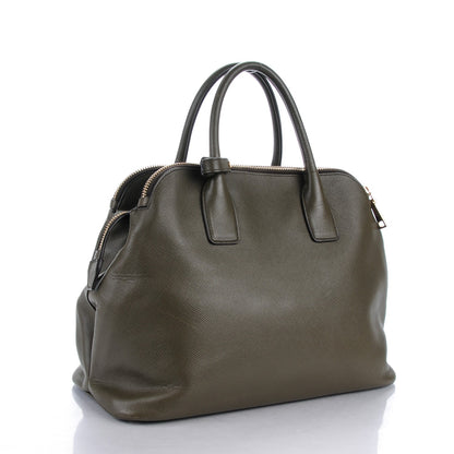Prada Saffiano Cuir Top Handle Dome Tote Militare 3 of 10