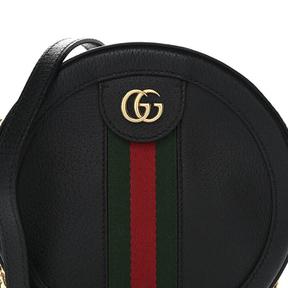 Gucci Grained Calfskin Web Mini Ophidia Round Shoulder Bag Black 8 of 10
