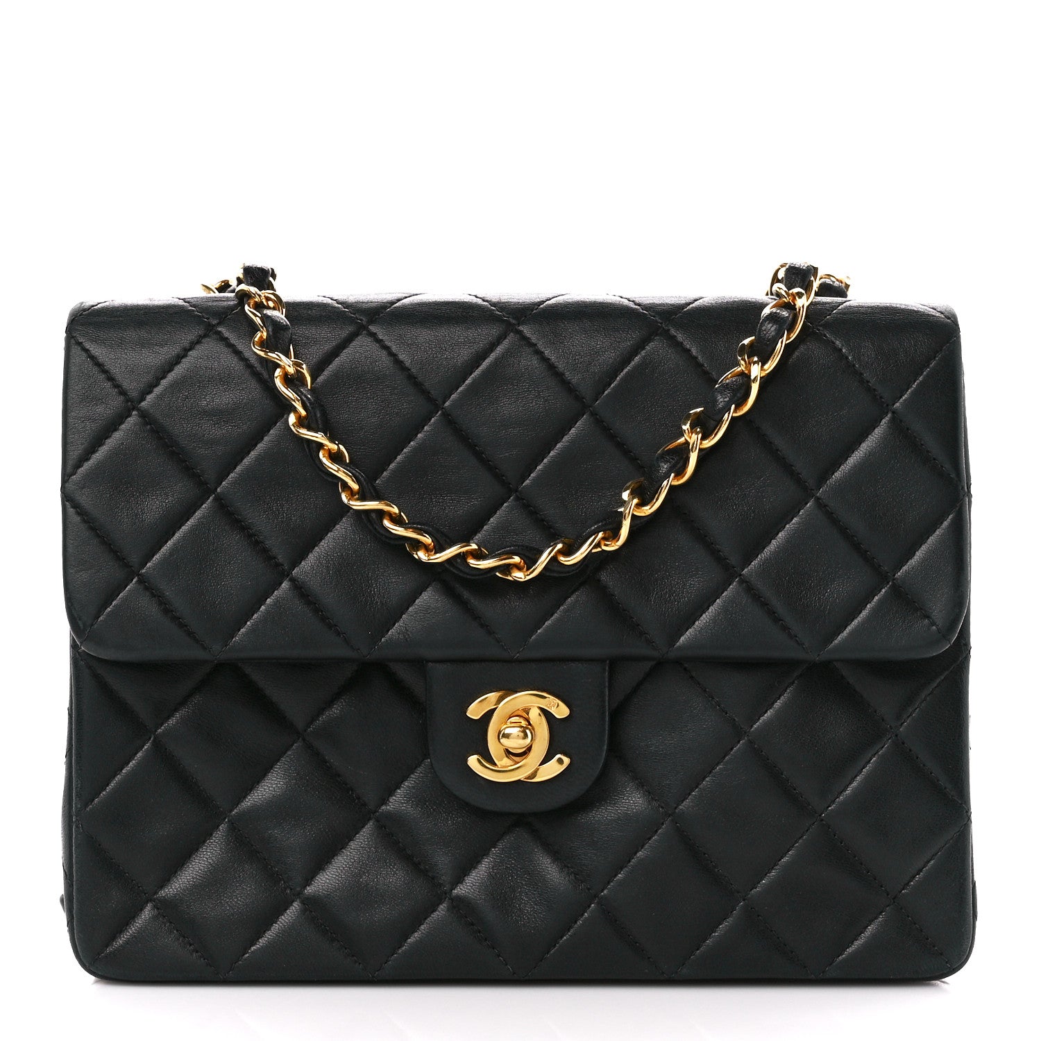 Chanel Lambskin Quilted Mini Square Flap Bag Black 1 of 12