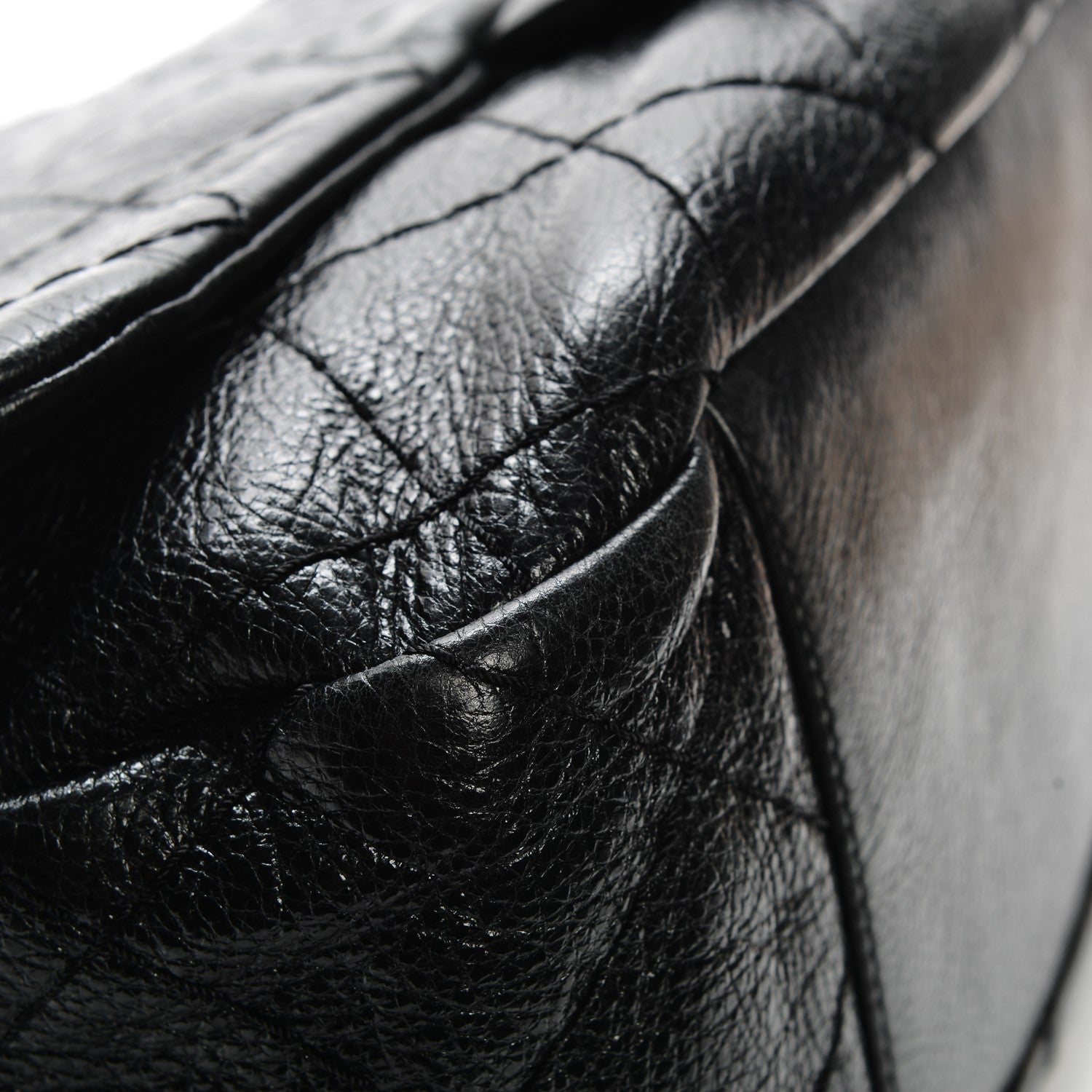 Chanel Glazed Calfskin Stitched XL On The Road Flap Black 8 of 10