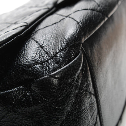 Chanel Glazed Calfskin Stitched XL On The Road Flap Black 8 of 10