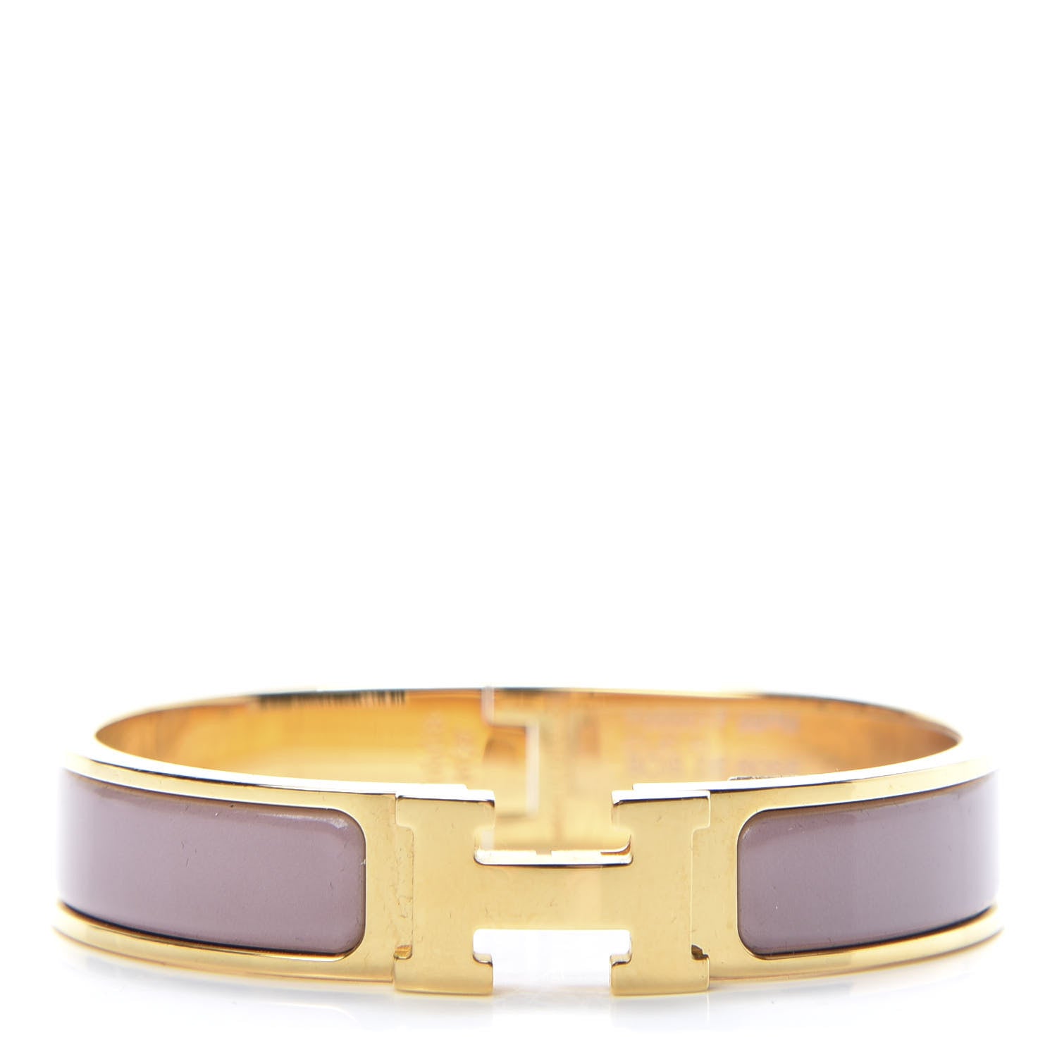 Hermes Enamel Narrow Clic Clac H Bracelet PM Bois De Rose 1 of 6