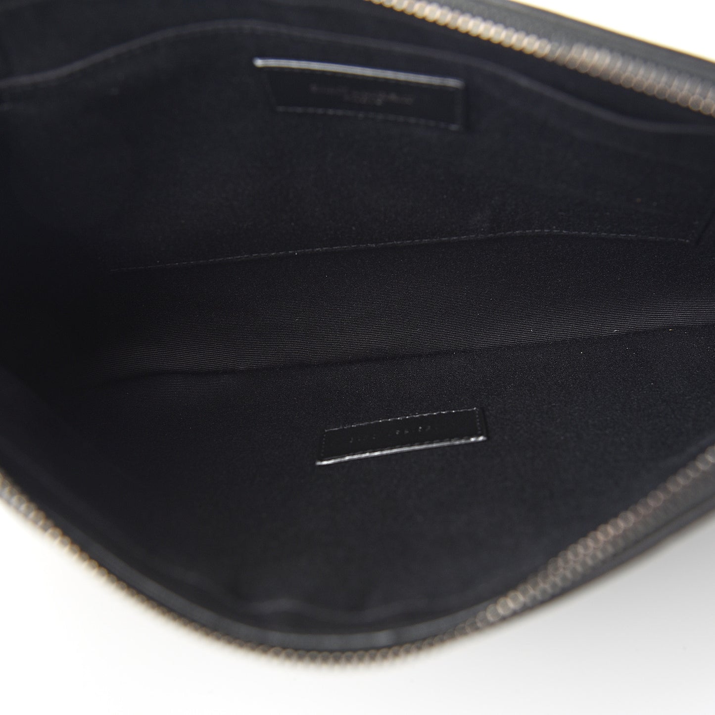 Linen Canvas Rive Gouche Zipped Pouch Black