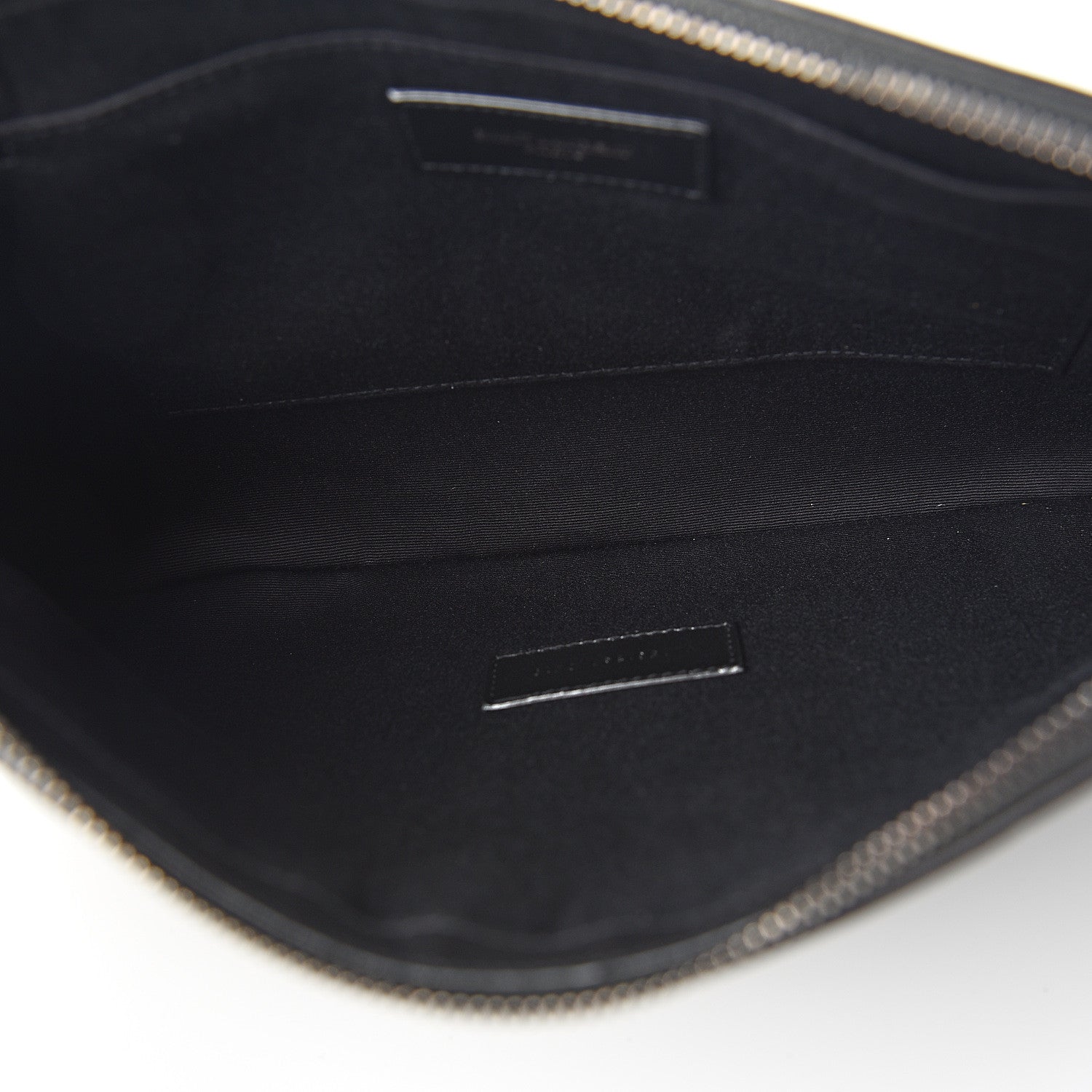Saint Laurent Linen Canvas Rive Gouche Zipped Pouch Black 4 of 8