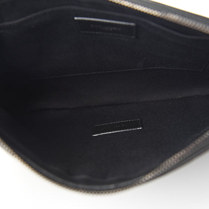 Saint Laurent Linen Canvas Rive Gouche Zipped Pouch Black 4 of 8