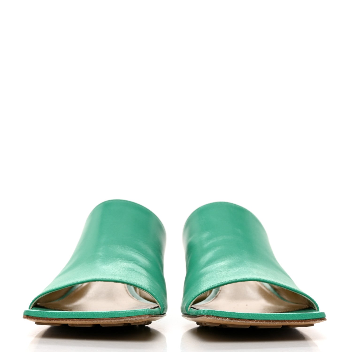 Bottega Veneta Nappa Stretch Mule Sandals 37 Acid Turquoise 2 of 10