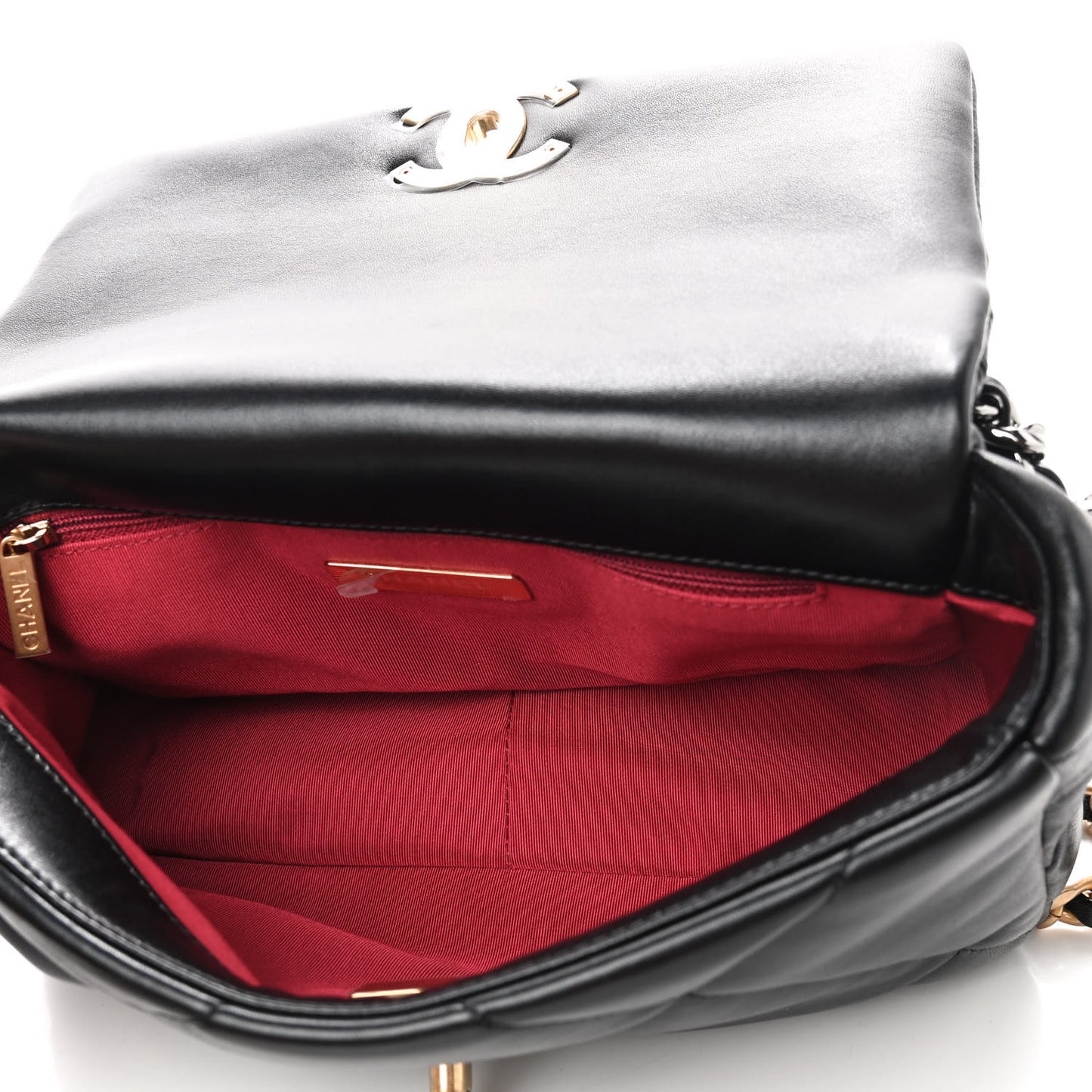 Goatskin Quilted Medium Chanel 19 Flap Black