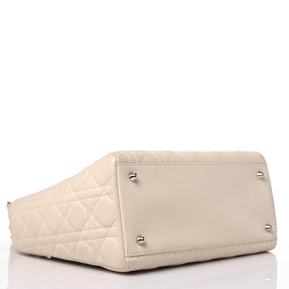 Christian Dior Lambskin Cannage Medium Lady Dior Light Beige 4 of 13