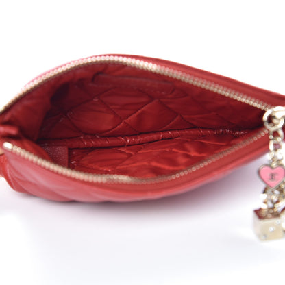 Chanel Lambskin Quilted Small Casino Cosmetic Case Red 5 of 7