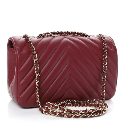 Chanel Calfskin Chevron Quilted Mini Statement Flap Burgundy 2 of 4