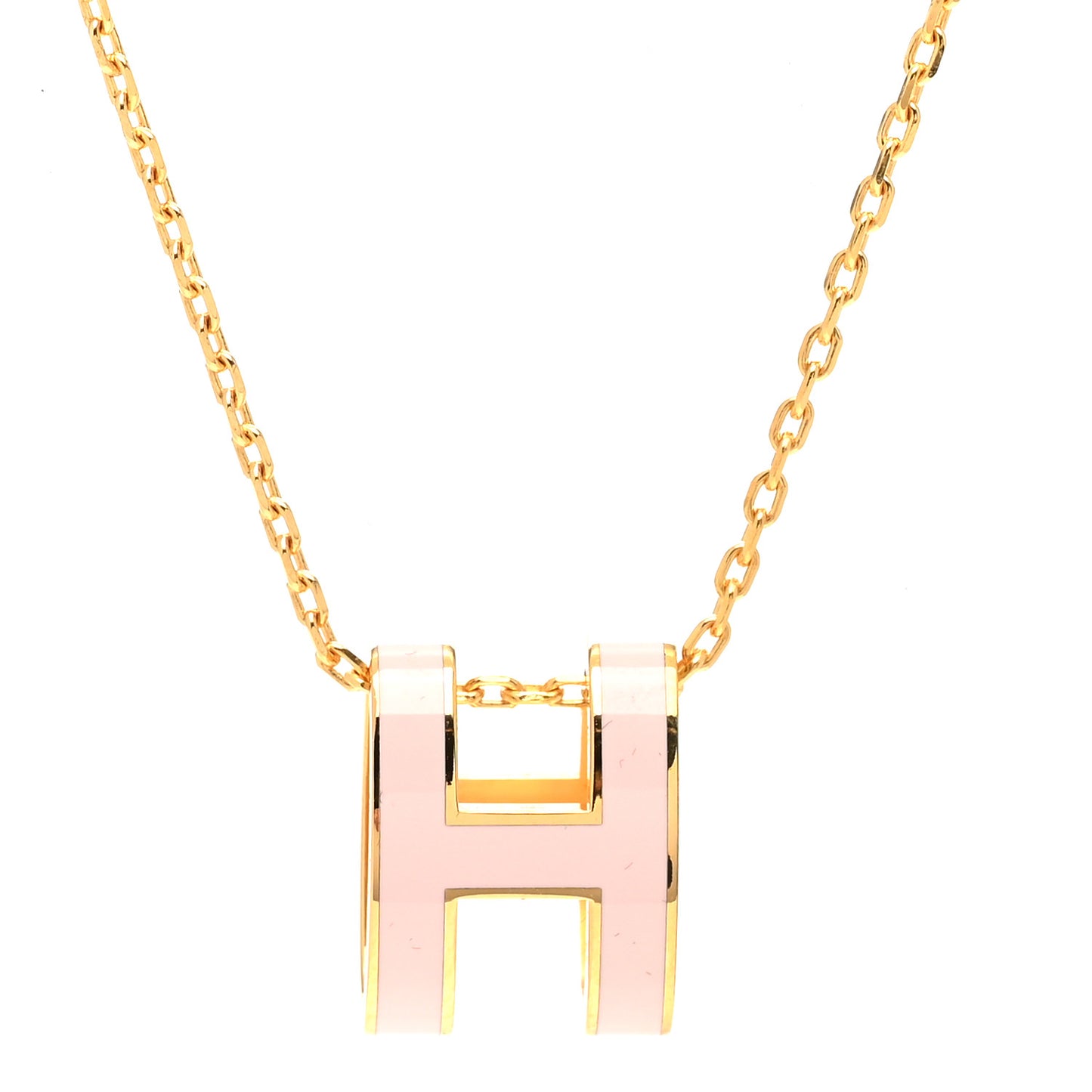 Lacquered Rose Gold Pop H Pendant Necklace Rose Dragee