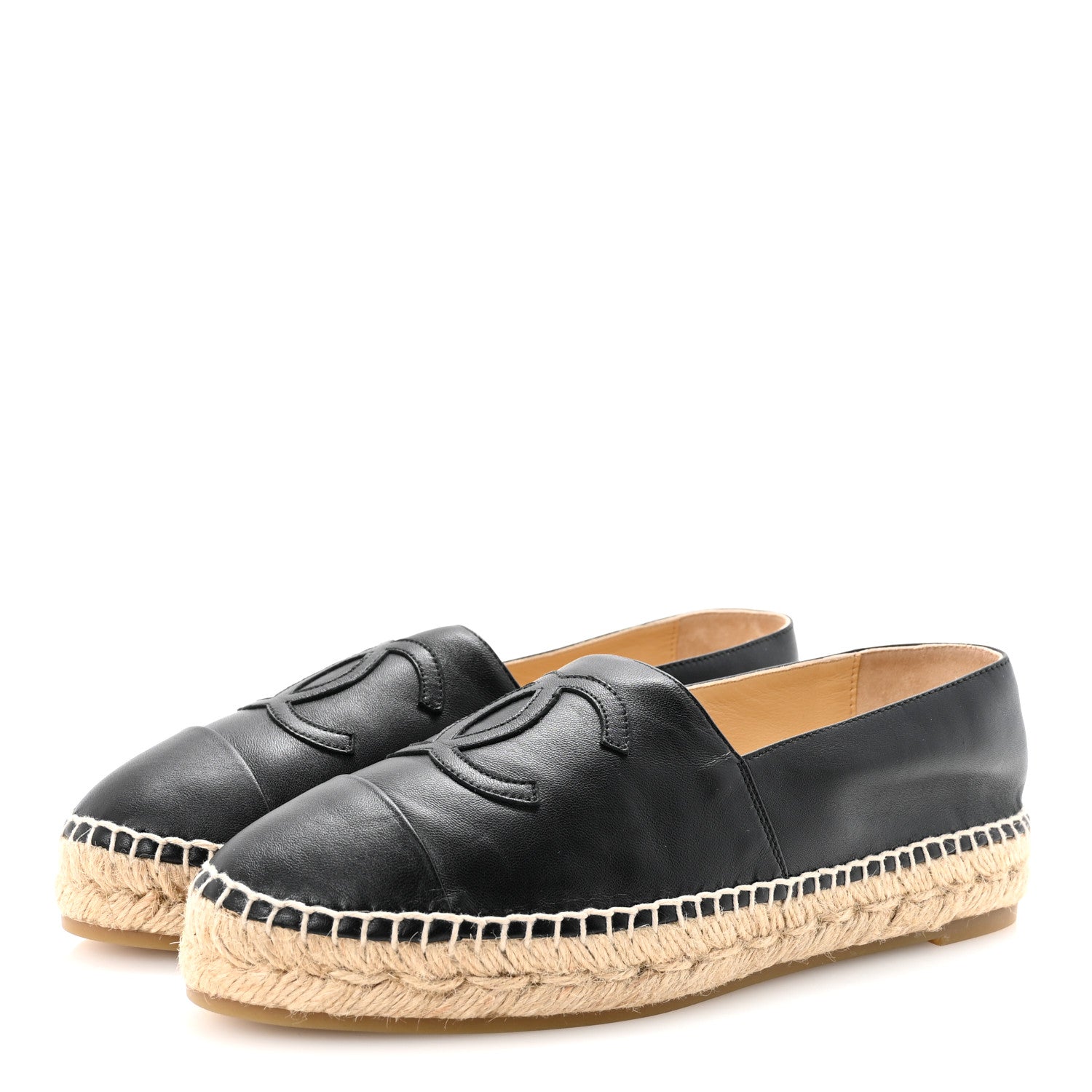 Chanel Lambskin CC Espadrilles 39 Black 4 of 9