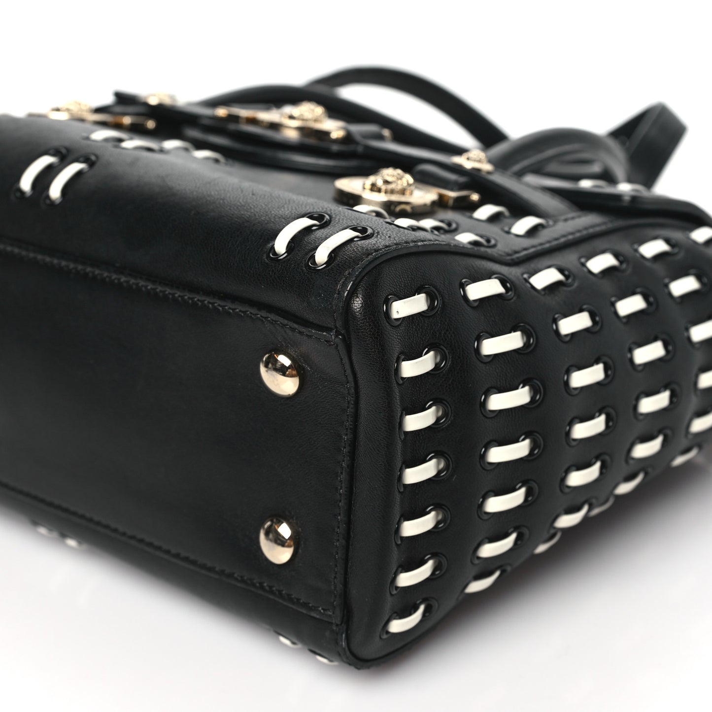 Vitello Calfskin Signature Tote Black White