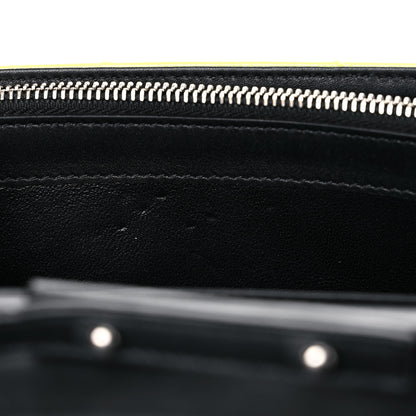 Saint Laurent Patent Grain De Poudre Matelasse Chevron Monogram Chain Wallet Neon Yellow 13 of 15