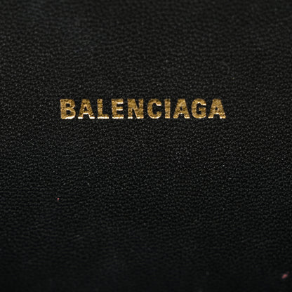 Balenciaga Shiny Calfskin Crocodile Embossed Hourglass Top Handle Bag XS Black 6 of 11