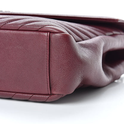 Saint Laurent Sheepskin Matelasse Chevron Large Monogram Satchel Rouge Legion 12 of 12