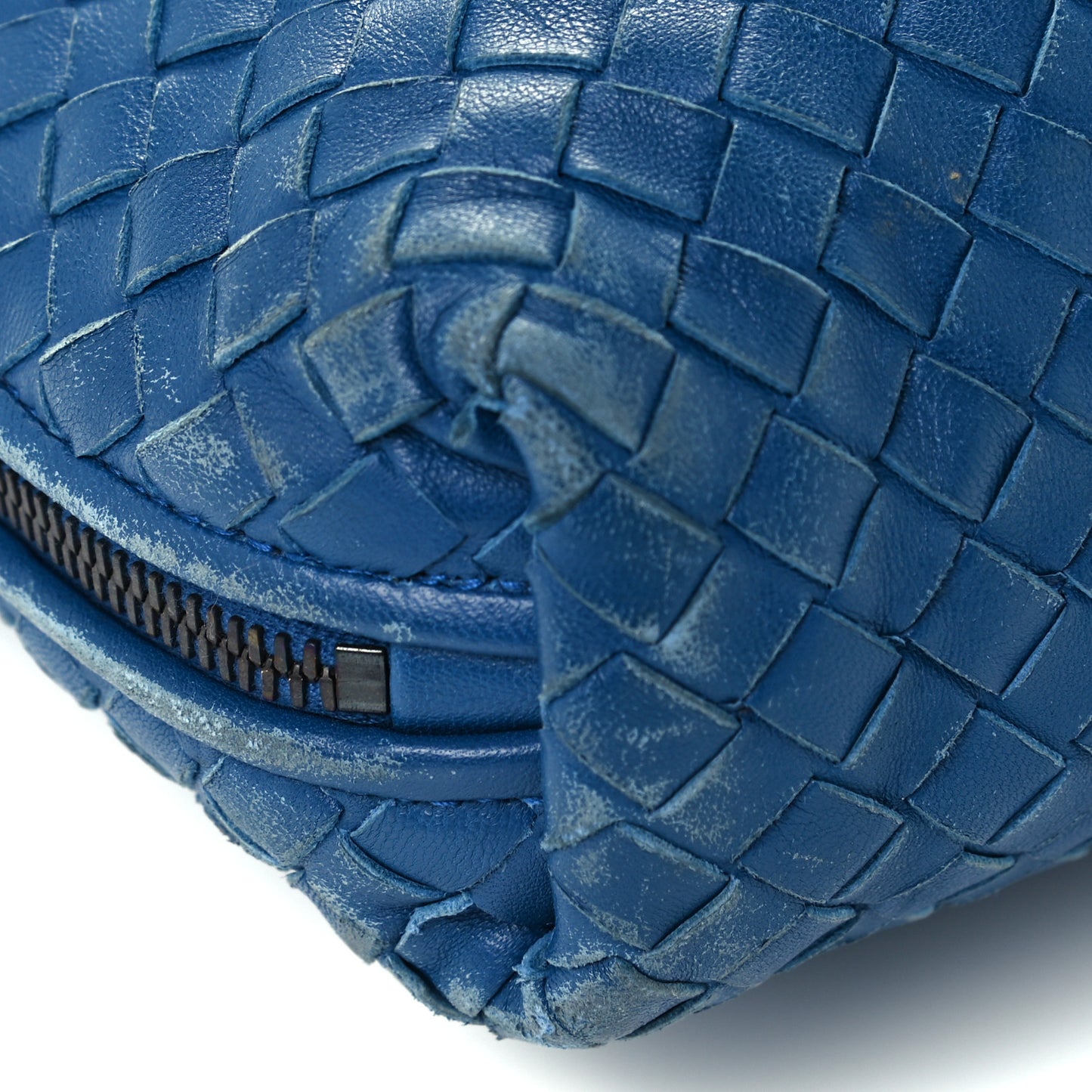 Nappa Intrecciato Nodini Crossbody Messenger Blue