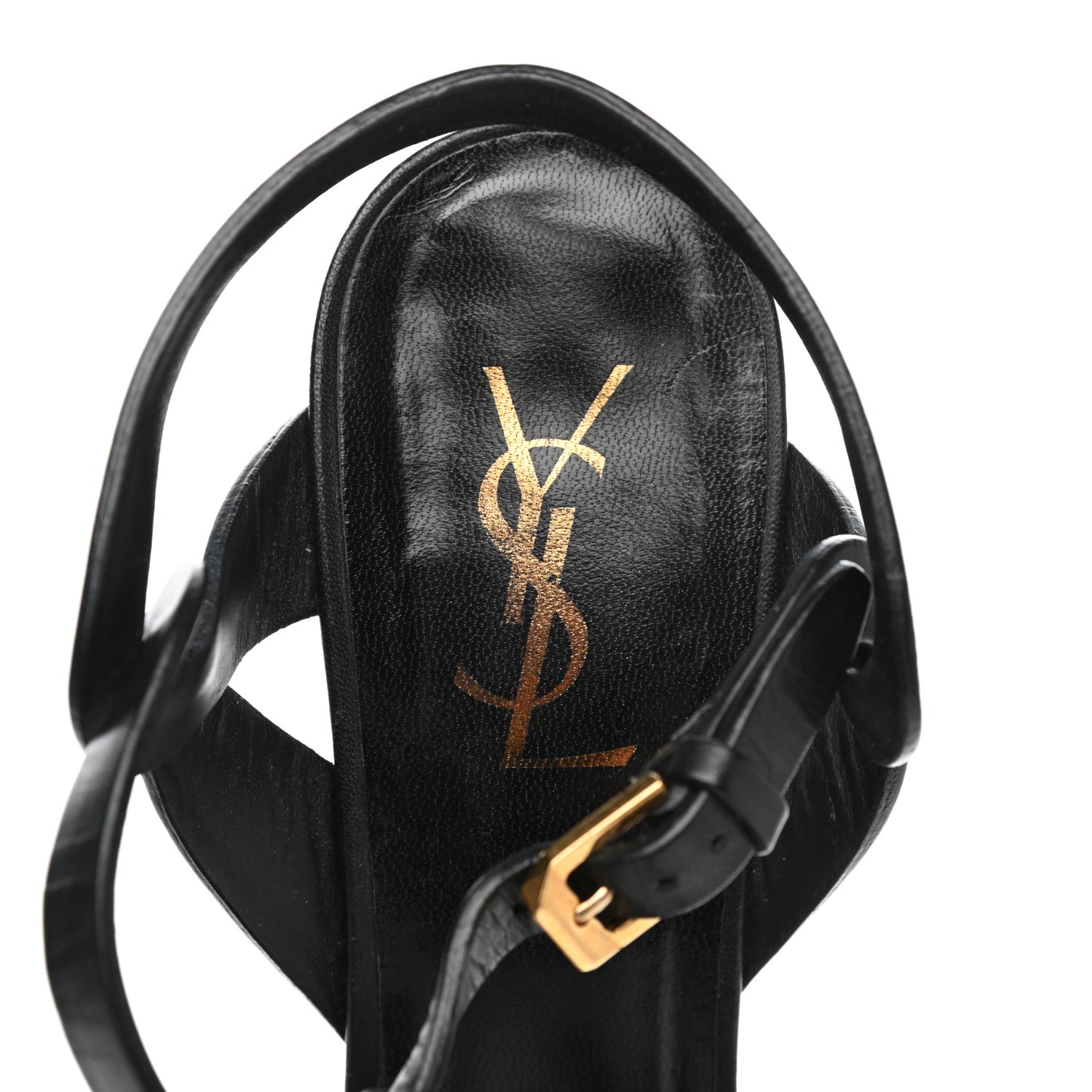 Saint Laurent Calfskin Tribute 75 Platform Sandals 40 Black 8 of 8
