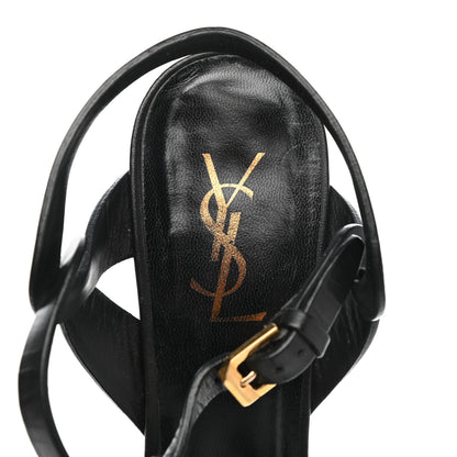 Saint Laurent Calfskin Tribute 75 Platform Sandals 40 Black 8 of 8