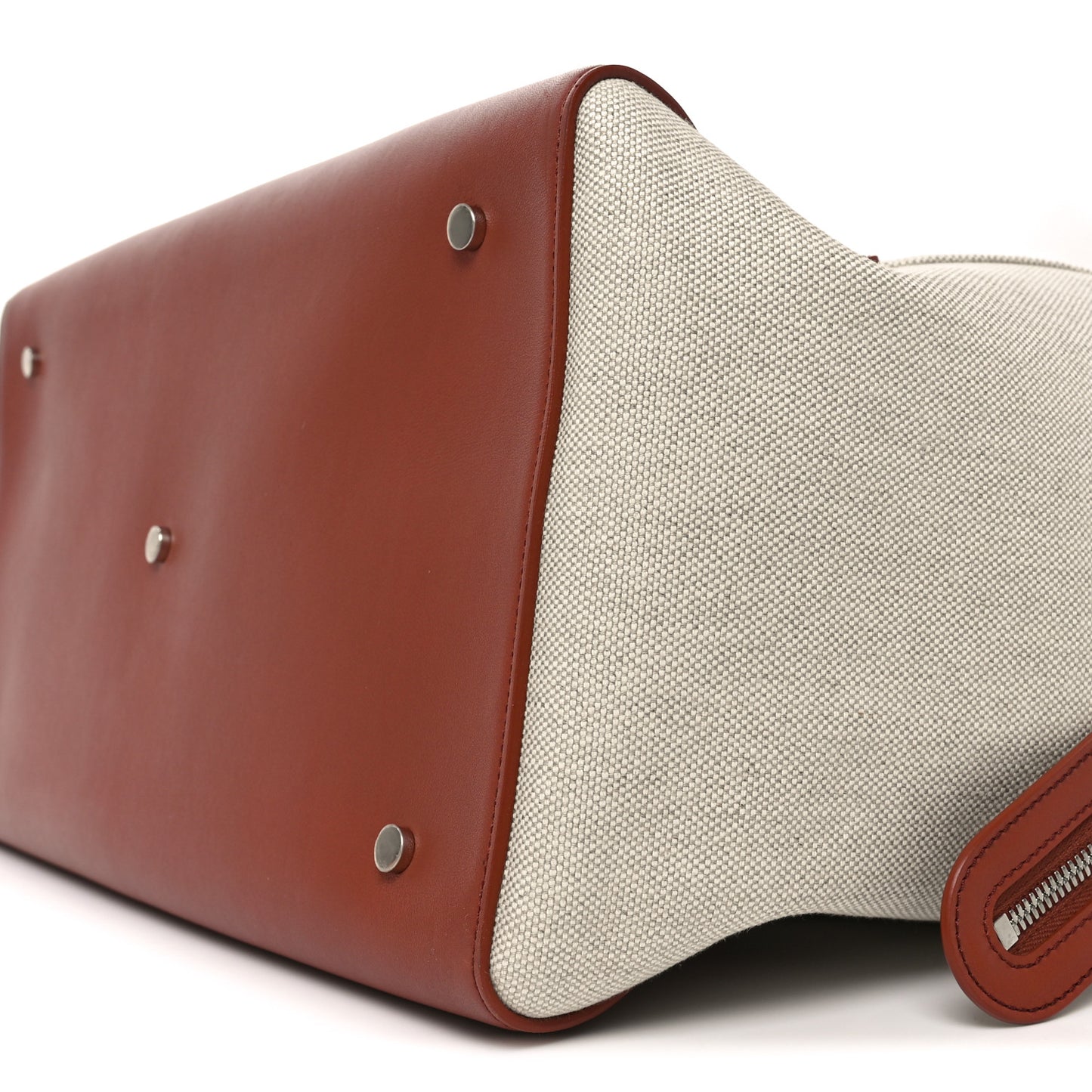 Calfskin Cotton Linen XL Sesia Happy Day Bag Natural Kummel