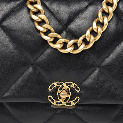 Chanel Goatskin Quilted Maxi 19 Flap Black 10 of 10