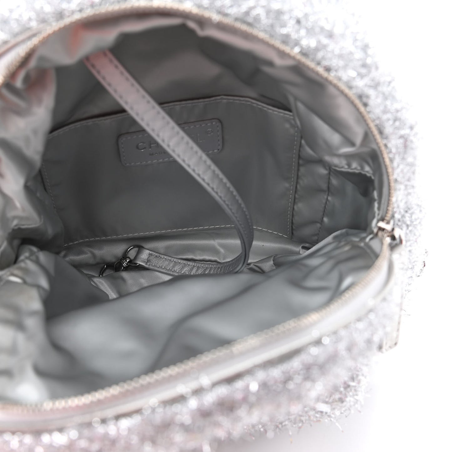 Lurex Knit Mini Pluto Glitter Backpack Grey