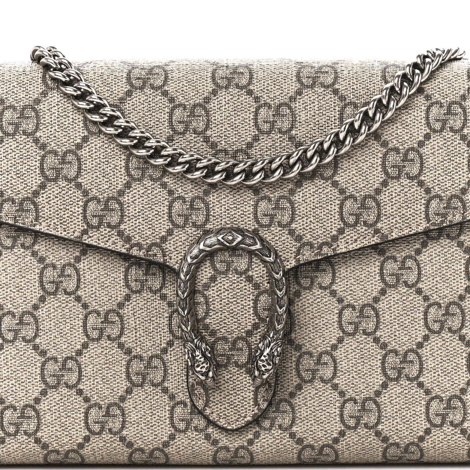 Gucci GG Supreme Monogram Mini Dionysus Chain Wallet Beige Black 8 of 10