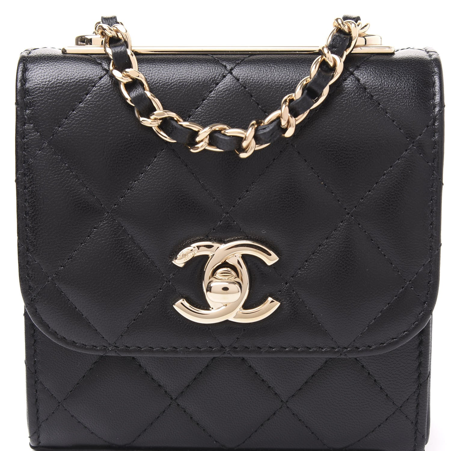 Chanel Lambskin Quilted Mini Trendy CC Chain Wallet Black 9 of 10