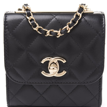 Chanel Lambskin Quilted Mini Trendy CC Chain Wallet Black 9 of 10