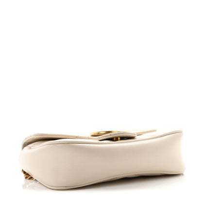 Gucci Calfskin Matelasse Super Mini GG Marmont Shoulder Bag White 4 of 11