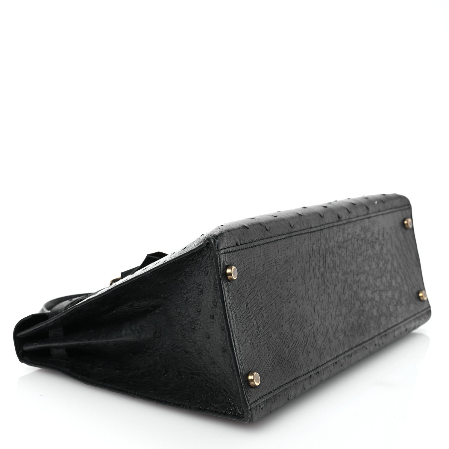 Hermes Ostrich Kelly Sellier 35 Black 4 of 14