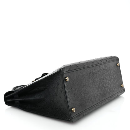 Hermes Ostrich Kelly Sellier 35 Black 4 of 14