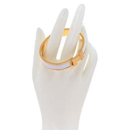 Hermes Enamel Narrow Clic Clac H Bracelet PM White 2 of 7
